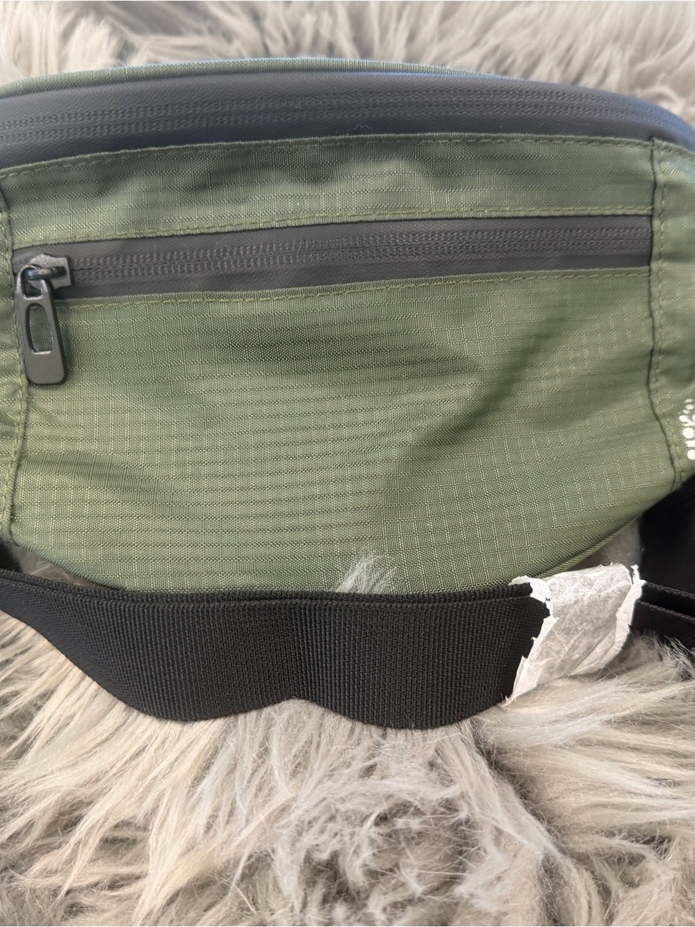 Free People Olive Green Belt Bag with Black Strap